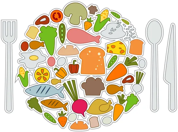 Potraviny ikony — Stock fotografie