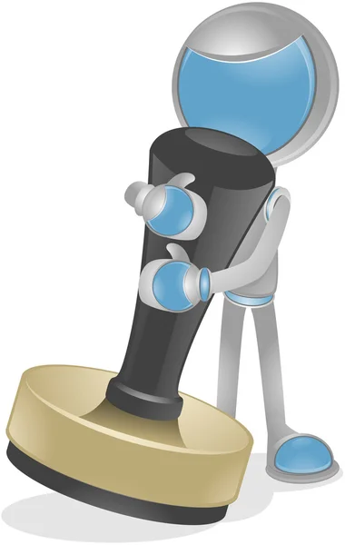 3D Roboter: Stempel — Stockfoto