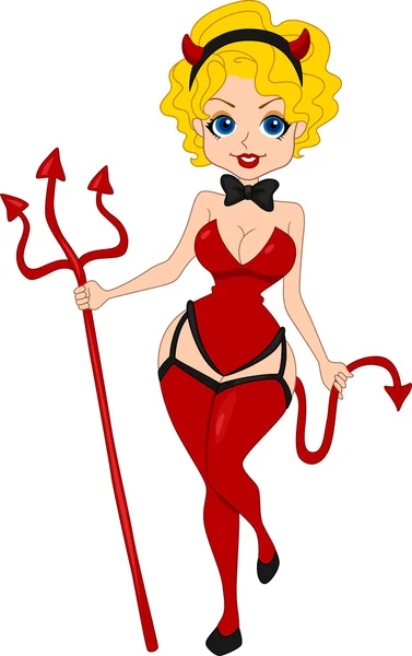Pinup fille diable — Photo