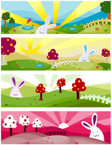 Nature Rabbit Banners — Stock Photo, Image