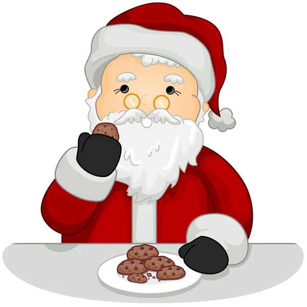 Санта ест печенье — стоковое фото