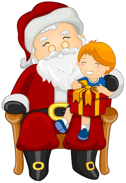 Santa en kind — Stockfoto