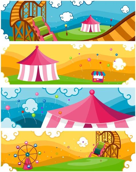 Theme Park Banners — Stock Photo, Image