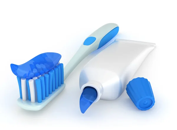 Toothbrush and Paste — Stock Photo, Image