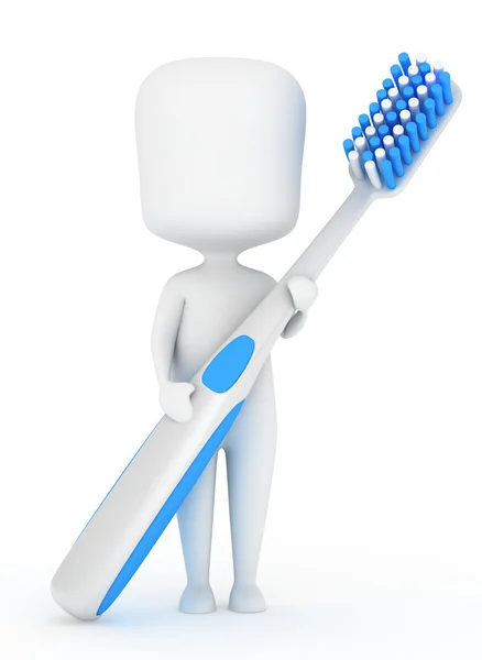 牙刷的男人 — 图库照片