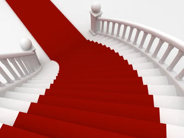 Kırmızı halı merdiven — Stok fotoğraf