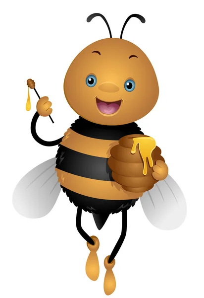 Biene und Honig — Stockfoto