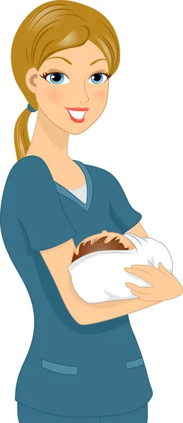 간호사 들고 아기 — 스톡 사진