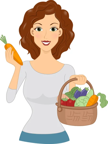 Vegetable Girl — Stock Photo, Image
