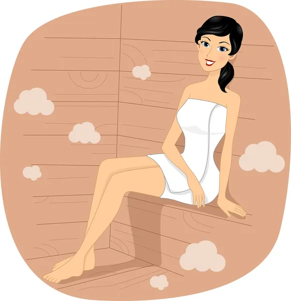 Sauna Girl — Stock Photo, Image