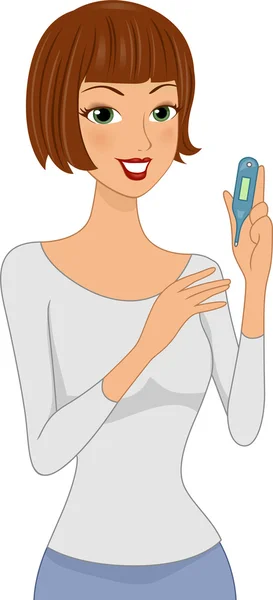 Thermometer Girl — Stock Photo, Image