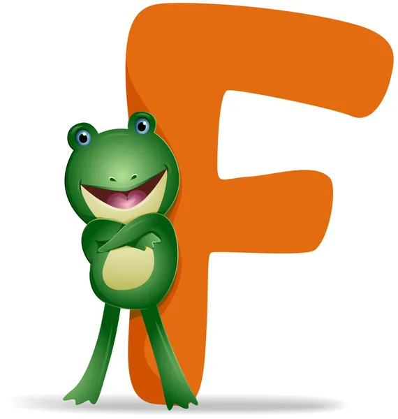 F für Frosch — Stockfoto
