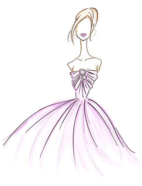 Girl in Gown Sketch — Stock Photo, Image