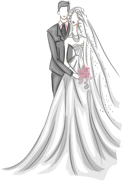 Wedding Couple Cartoon Vector Art Icons and Graphics for Free Download