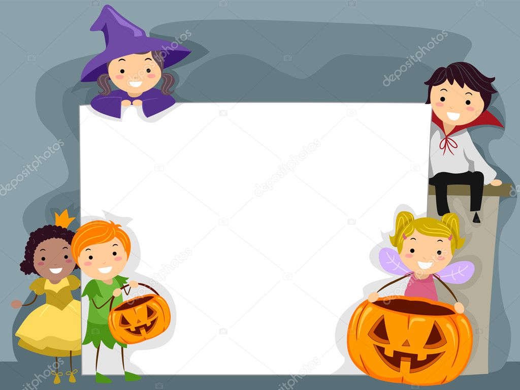 Kids Dressed in Halloween Costumes