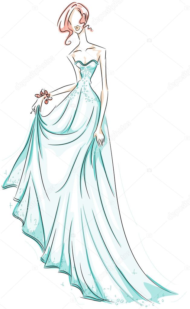 Girl in Gown Sketch