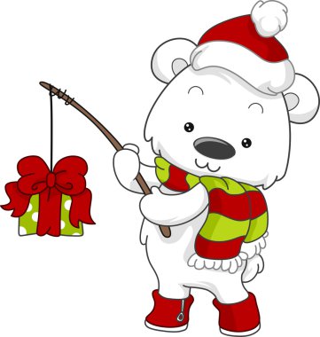 Polar Bear Fishing clipart