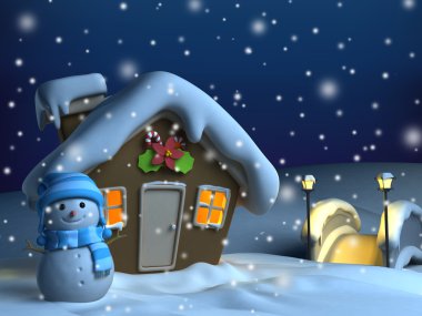 Christmas House Background clipart