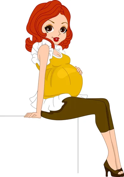 Embarazada pinup chica — Foto de Stock
