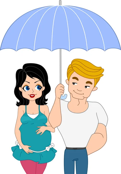 Pinup Couple Expecting a Baby — Stock Photo, Image