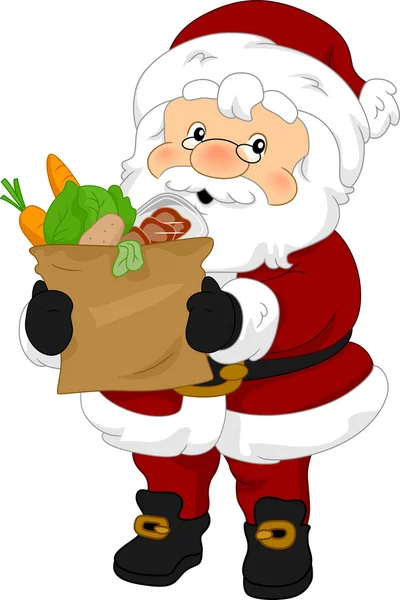 Santa Claus Groceries — Stock Photo, Image
