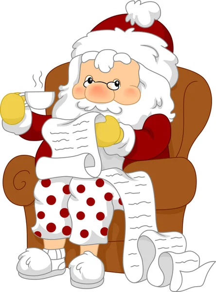 Santa przeglądu swojej listy — Zdjęcie stockowe