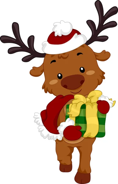 Reindeer Gift — Stock Photo, Image