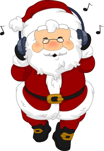 Santa claus słuchawki — Zdjęcie stockowe