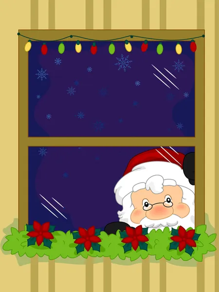 Santa Taking a Peek — Stock Photo, Image