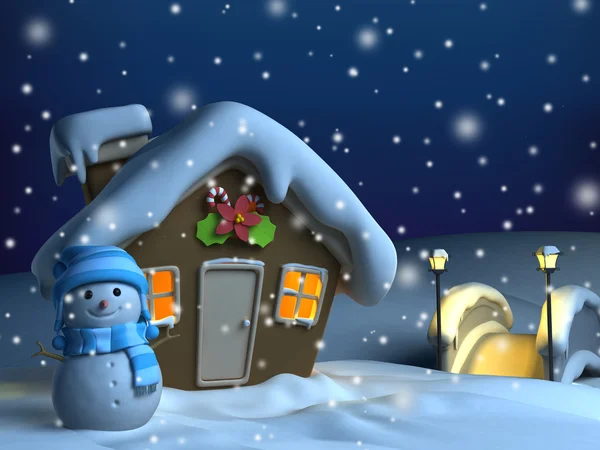Christmas House Background — Stock Photo, Image