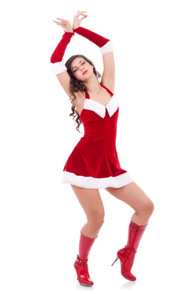 Noel Baba kadın dans — Stok fotoğraf