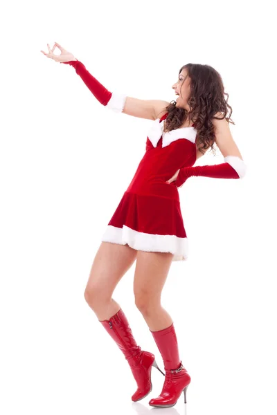 Exciting Christmas woman — Stock Photo, Image
