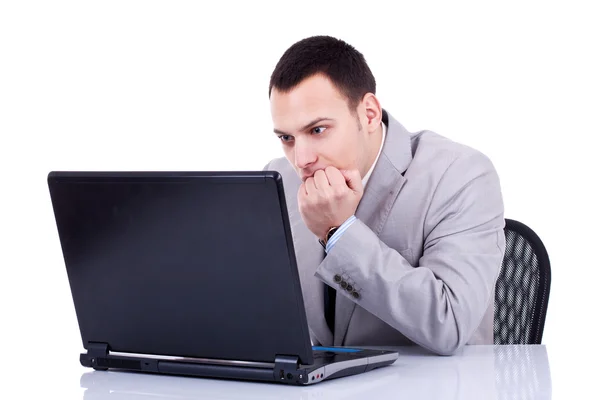 Looking at laptop — Stock Photo, Image