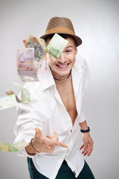 Jugador de dinero volando — Foto de Stock