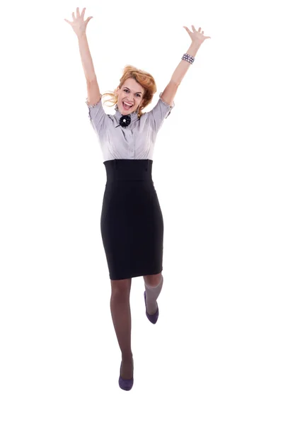 Business woman jumping — Stock Photo, Image