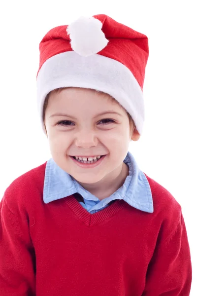 Laughing santa boy Stock Photo