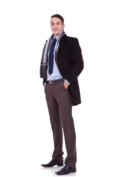 Business man wearing winter clothes — Stock Photo, Image