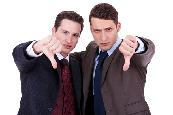 Homens de negócios com polegar para baixo gesto — Fotografia de Stock