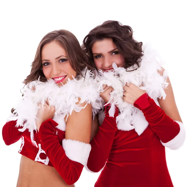 Santa vrouwen permanent samen — Stockfoto