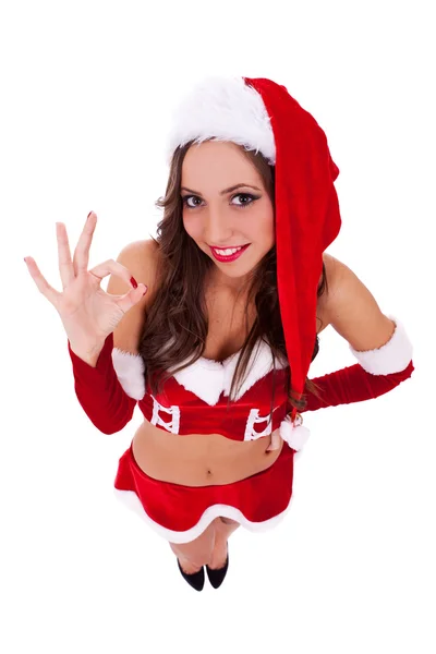Sexy santa saying that it's all good — Stock Photo, Image
