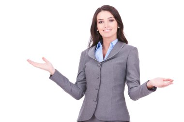 Business woman welcoming clipart