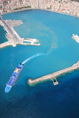 Aerial view on the island of Zakynthos clipart