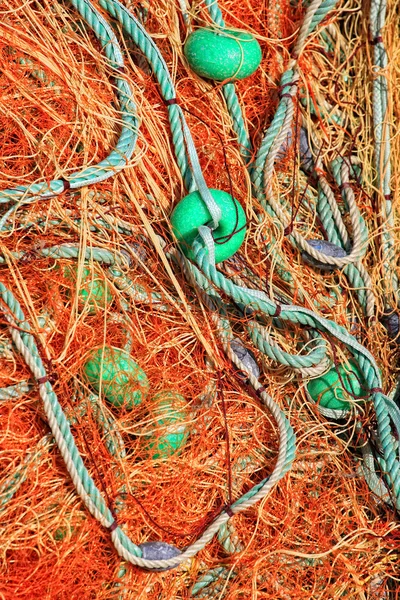 Pilha rede de pesca amarela — Fotografia de Stock