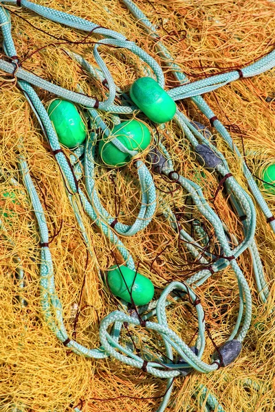 Pile yellow fishing net — Stock Photo, Image