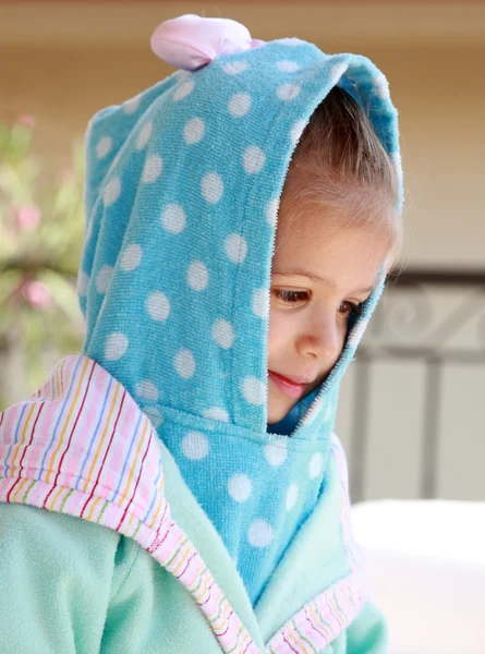 Child in bathrobe — Stock Photo, Image