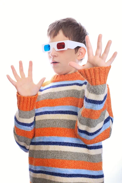 3d 眼镜的孩子 — 图库照片