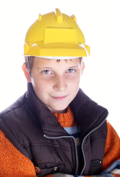 Young adorable child with helmet — Stock Photo, Image