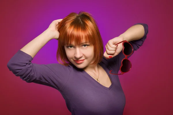 Young red woman — Stock Photo, Image