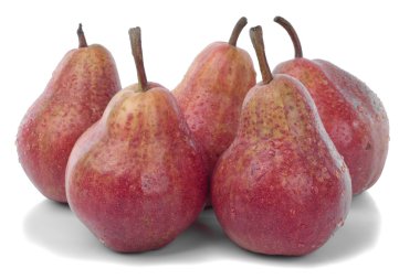 Fresh ripe pears over white background