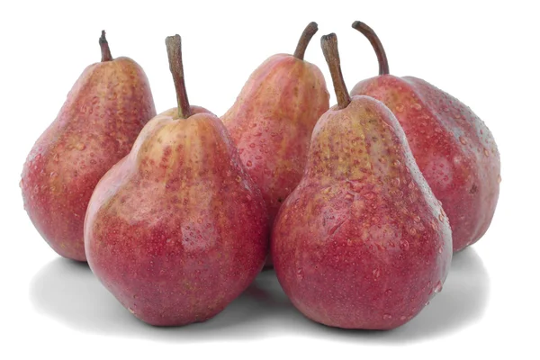 stock image Fresh ripe pears over white background